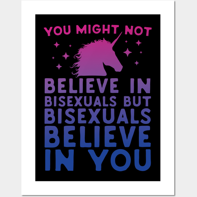 Bisexual Unicorns Believe In You Wall Art by Eugenex